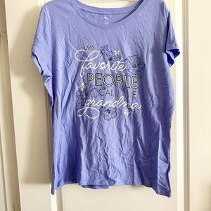 My Favorite People Call Me Grandma Tee T-Shirt Women 2X 3X Lavender Silver